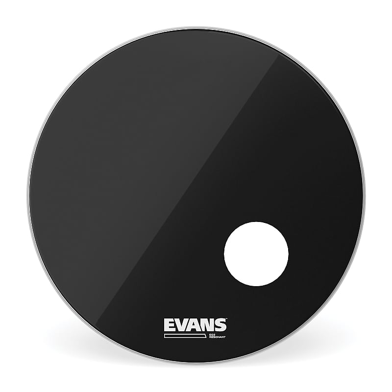 Evans EQ-3 Resonant Black 24" Bass Drum Head with Port image 1