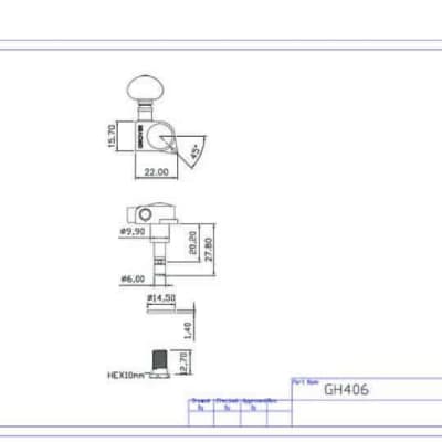 Grover 406C6 Rotomatic Mini 6 in Line Self Locking Machine Heads, Chrome image 3