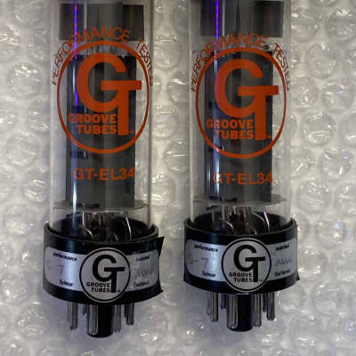 RFT EL-34 Labeled Groove Tubes Tested & Matched Pair | Reverb