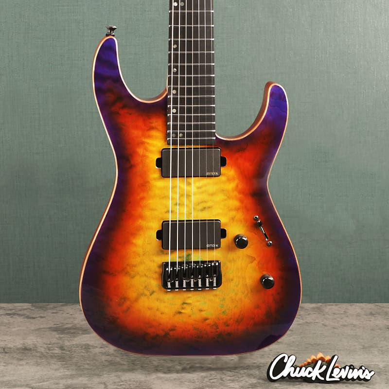 ESP USA M-7 HT Baritone 7-String Quilt Maple Top Electric ESP USA M-7 HT Baritone 7-String Quilt Maple Top Electric