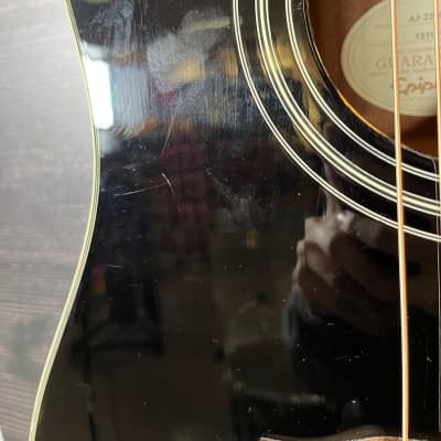 Epiphone AJ-220SCE Acoustic/Electric Guitar Ebony | Reverb