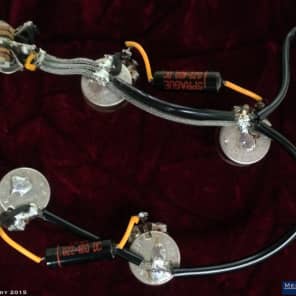 Immagine 1964 Gibson ES-335 Wiring Harness Pots CTS 500K Sprague Black Beauty Capacitors Switchcraft - 13