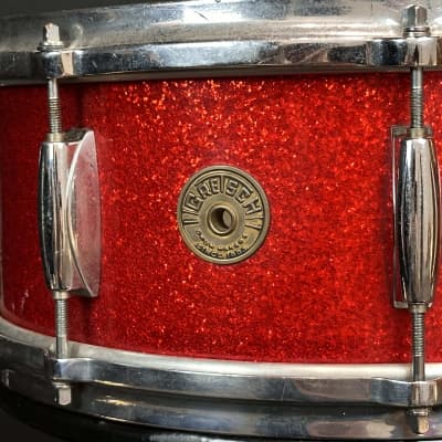 Gretsch Round Badge Red Sparkle snare drum trio 4x14, 5.5x14, 6.5x14 image 16