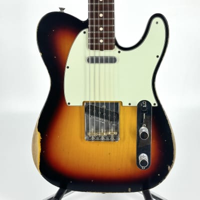 2014 Fender Custom Shop ’63 Telecaster Heavy Relic – 3 Tone Sunburst image 5