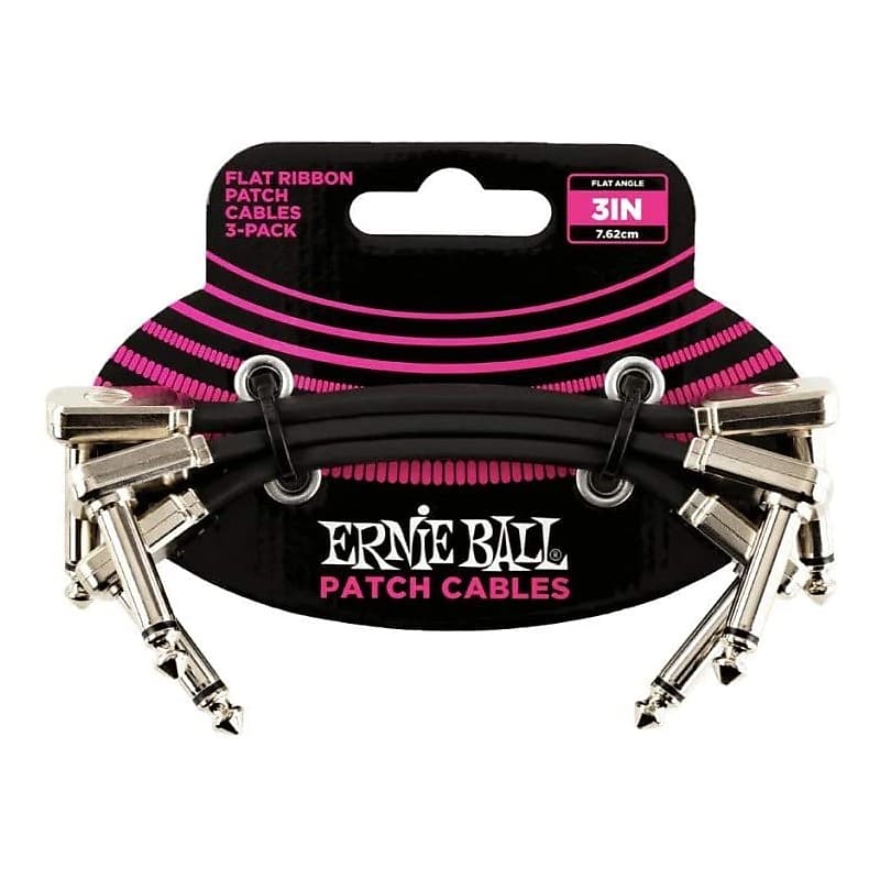 Ernie Ball Flat Ribbon Patch Cable, 3 Inch (P06220) image 1