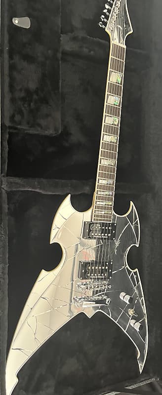 Paul Stanley Silvertone Apocalypse Cracked Mirror Guitar Kiss | Reverb