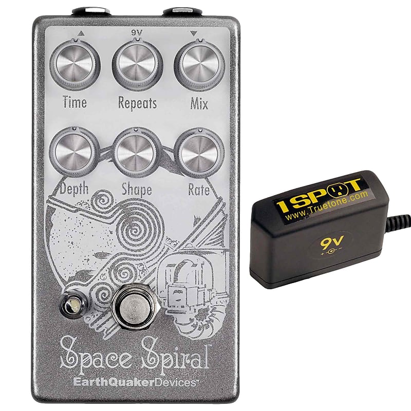 Earthquaker Devices Space Spiral Modulated Delay v2 Bundle w/ Truetone 1 Spot Space Saving 9v Adapter image 1