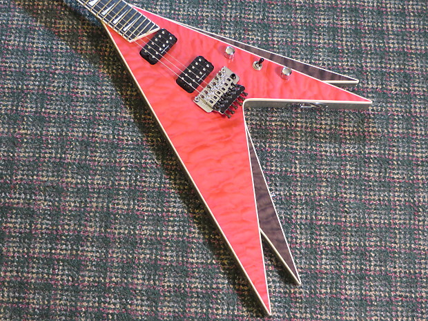 Roman Guitars USA Abstract V Twin 3DV Vinnie Vincent Model Flying V w custom roadcase