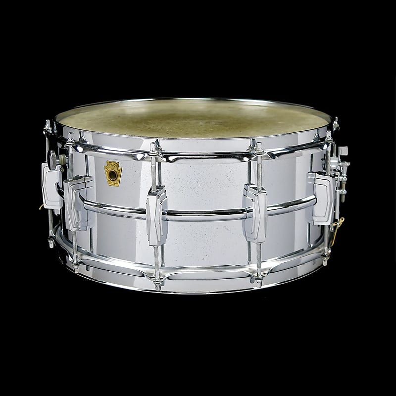 Ludwig No. 402 Supraphonic 6.5x14" Aluminum Snare Drum with Keystone Badge 1963 - 1969 image 2