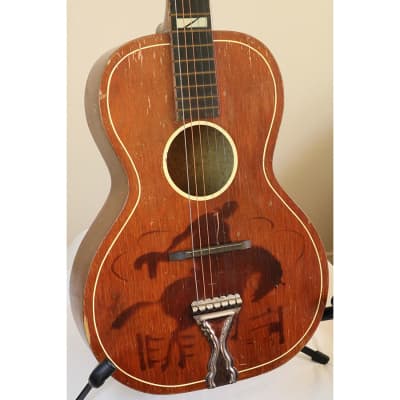 B&J Serenader 'Buckeye' Cowboy Parlor Stencil Guitar for sale