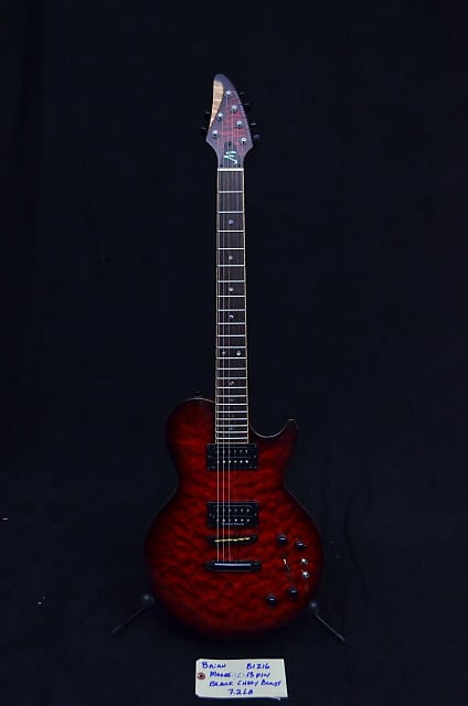 Brian Moore DC-1 13 Pin (Synth Guitar) Black Cherry Burst Quilt image 1