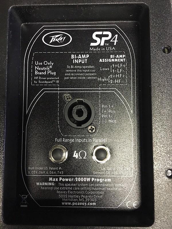 Peavey Sp4 Jackplate And Speaker Two Way Crossover 30501582 Reverb 7983