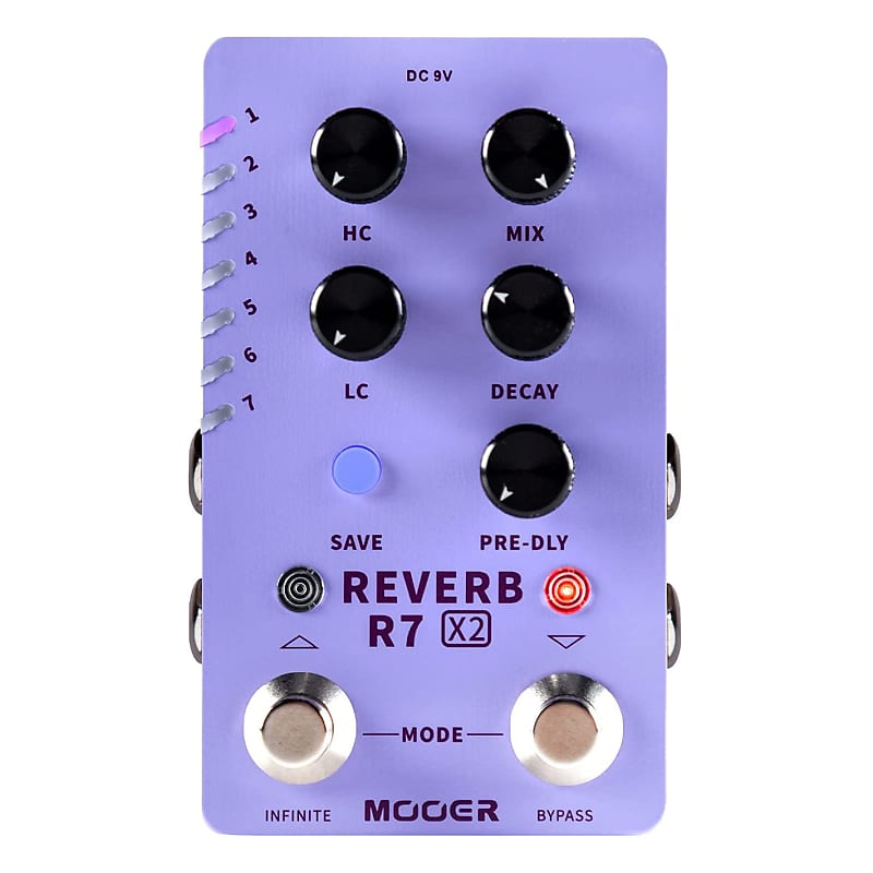 Mooer R7 X2 Reverb 14 Stereo Reverb Effects + Power Supply image 1