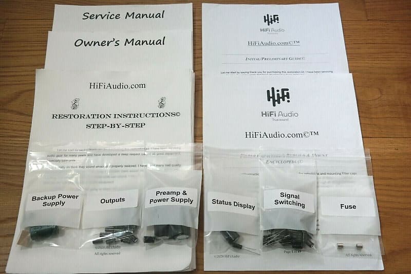 McIntosh C31V restoration kit filter capacitor repair rebuild fix  			