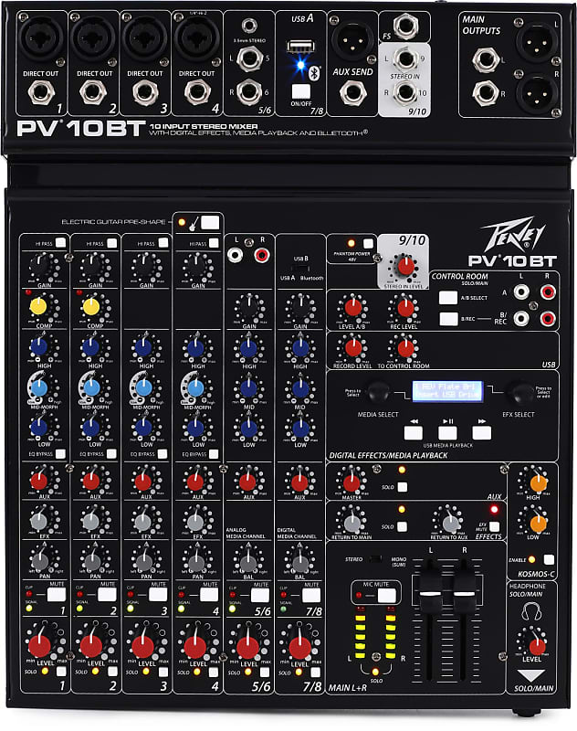 Peavey PV 10 BT Mixer with Bluetooth and Effects (PV10BTd1) image 1