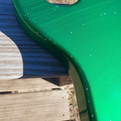 4lbs 1oz BloomDoom Nitro Lacquer Aged Relic Candy Apple Green S-Style Vintage Custom Guitar Body image 12