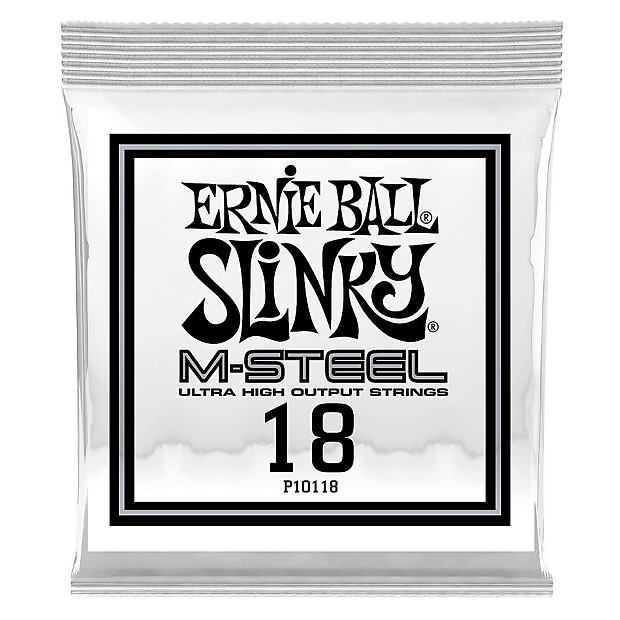 Ernie Ball P10118 .018 RPS M-Steel Plain Electric Guitar Strings (6-Pack) image 1