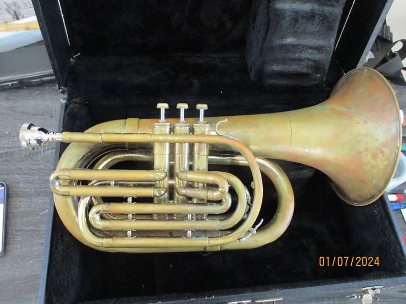 Bach brand Marching Baritone Horn with case and mouthpiece, Reverb