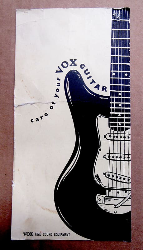 Vox Guitar or Bass Jennings UK Warranty Hang Tag 1963-1967 image 1