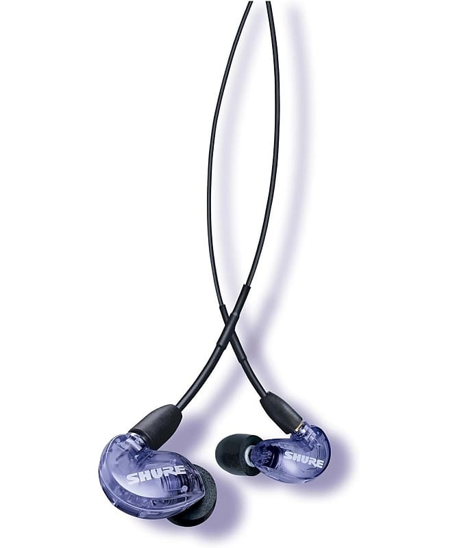 Shure SE215SPE-PL Professional Sound Isolating Earphones (purple)  			