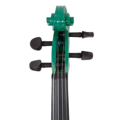 OEM Violin for Kids, New 4/4 Acoustic Violin for Boys and Girls, Solid Wood Violin with Case and Bow, Black Violin Outfit Set for Beginners - Green 2023 - Wood image 4