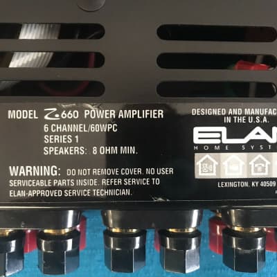 Elan Z Series - Z660 6 Channel Power Amplifier - Tested & Working USA image 11