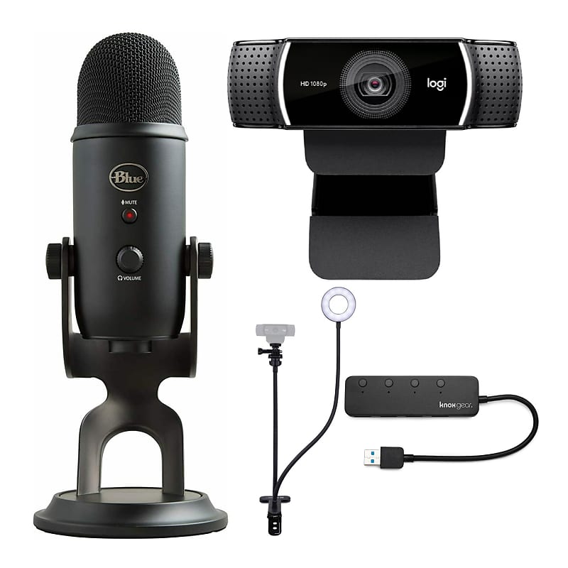 BLUE Microphones Yeti Blackout USB Microphone Bundle with Knox