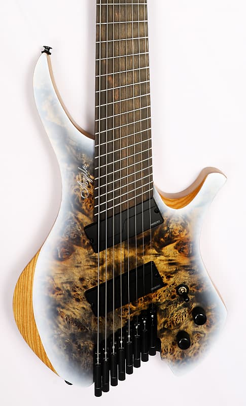 Agile Chiral Nirvana 9 String Guitar 92528 EB MOD SS Flat Black Headless  Guitar