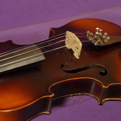 1930s Unknown Sunburst 4/4 Strad-Copy Violin (VIDEO! Fresh Work, Ready) image 6