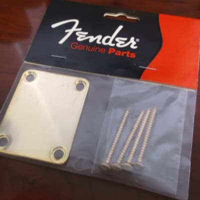 Genuine Fender Neckplate For Guitars & Basses - GOLD, 099-1447-200