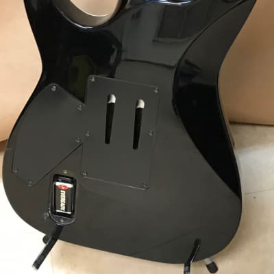 ESP LTD Deluxe MH-1000 Thru Black  Green Electric Guitar image 4