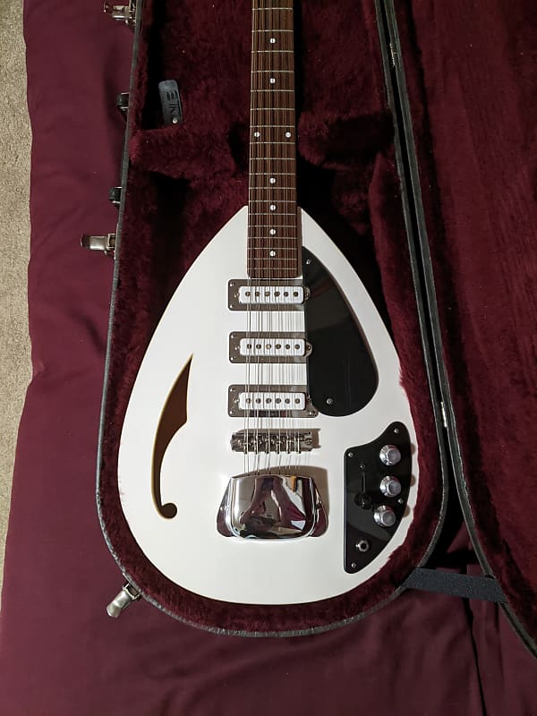 Phantom Teardrop Left-Handed Guitar White Used | The Music Zoo