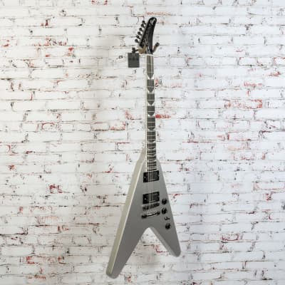USED Gibson - Dave Mustaine Flying V EXP - Electric Guitar - Metallic Silver - w/ Custom Hardshell Case with Dave Mustaine Silhouette - x0186 image 4