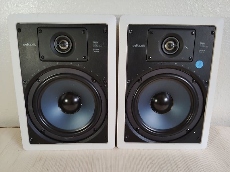 Polk RC85i In Wall Speakers White 90s  			