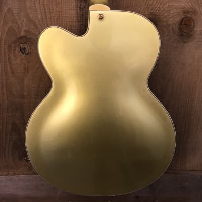 Dot on Shaft Carparelli Hollow Body Archtop Guitar Gold Metallic w/ Hard Case image 6