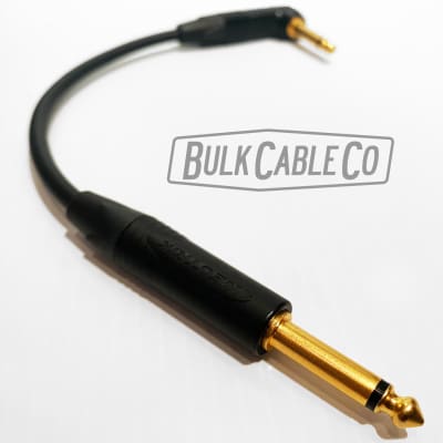 Mogami 2524 - 1 FT Guitar Cable - Neutrik Gold Connectors -  Right Angle RA Plug To Straight ST End image 3