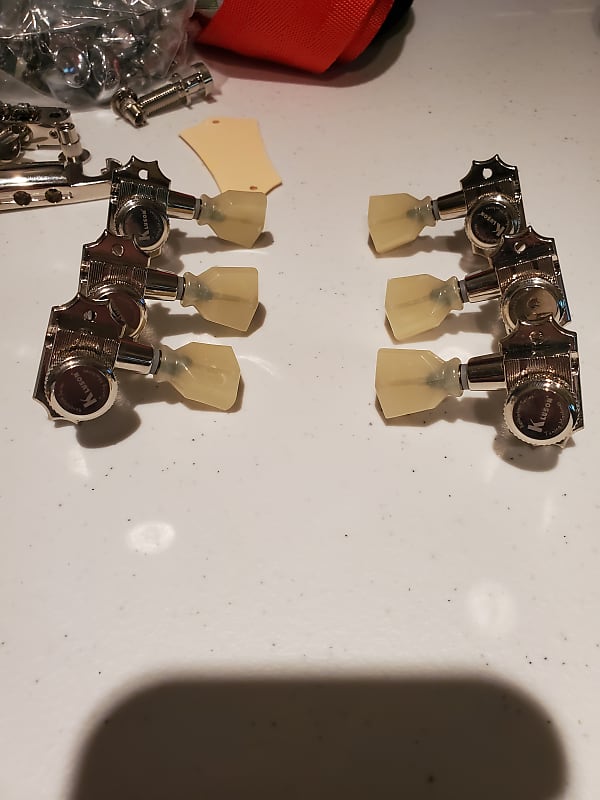 Kluson Revolution Locking Tuners 3x3 Pearloid keystone button Reverb