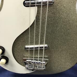 Danelectro DC 59 Reissue Bass Left Handed Lefty Silver Sparkle Electric Bass image 7