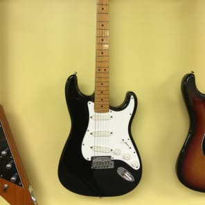 1989 Fender Stratocaster Plus Electric Guitar Black Strat Gold Lace Sensor image 4