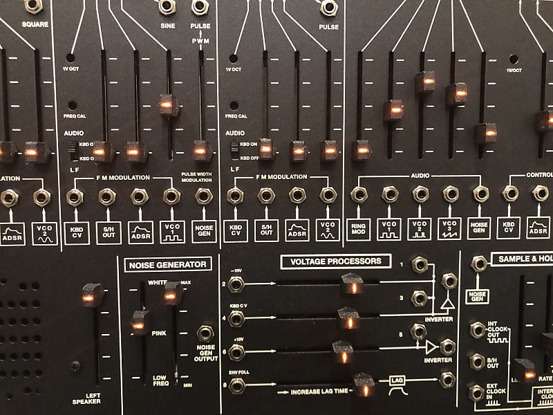 TTSH (ARP 2600 synthesizer clone) fader caps black image 1