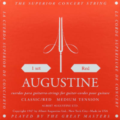 Augustine HLSETRED Classic Red Medium Tension Classical Guitar Strings for sale