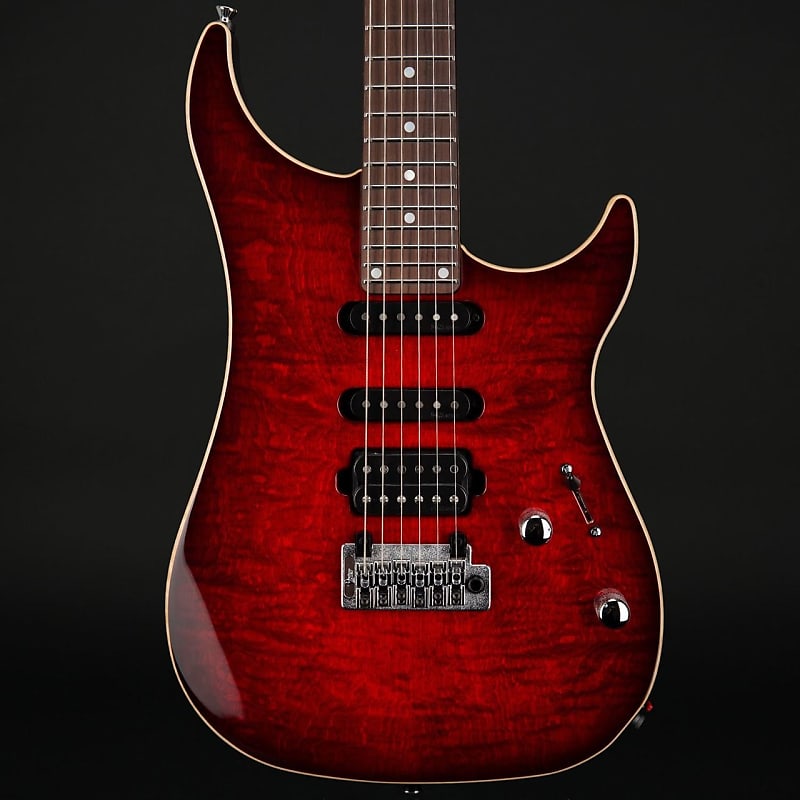 Vigier Excalibur Ultra Blues HSS, Rosewood in Mysterious Red with Case #190078 image 1