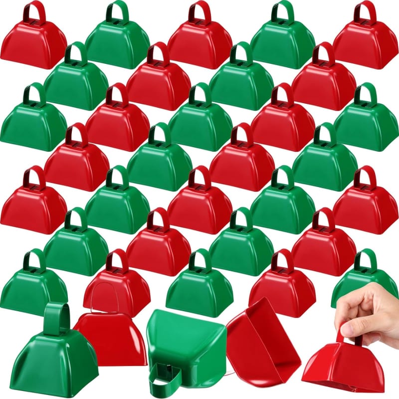 20 Pcs Metal Cowbells Noisemakers for Sporting Events 3 Inch Cow Bells  Noise Makers with Handle Hand Percussion Cowbells for Football Games  Graduation