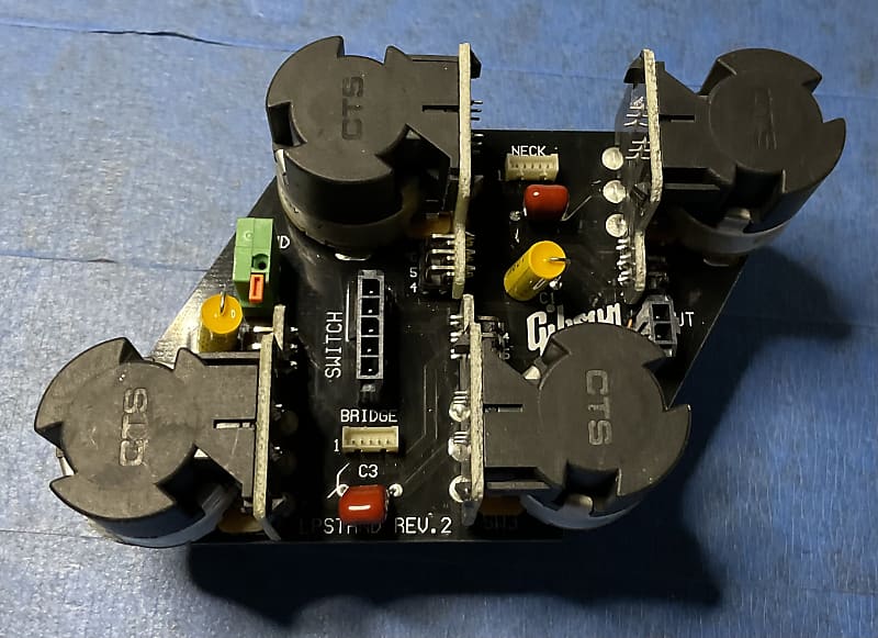 Gibson Les Paul PCB Pots board; 4 CTS push pull, Quick Reverb