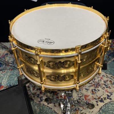 Ludwig - 14x7" Ludwig 100th Anniversary, Gold Triumphal Reissue, Snare Drum 2009 MINT!! image 5