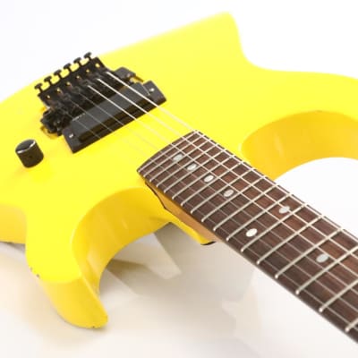 1980s BC Rich Gunslinger Prototype Yellow Guitar Vivian Campbell? #47221 image 7