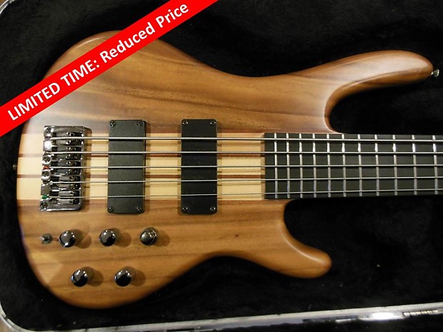 REDUCED Raven West Guitars EliteWood Series RB5500 5-string bass guitar  (with SKB case)