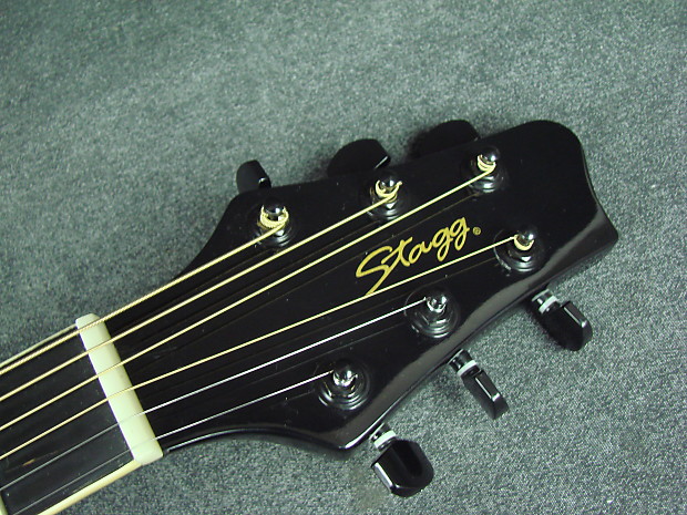Stagg SW203CE Single Cutaway Acoustic Electric Guitar Black