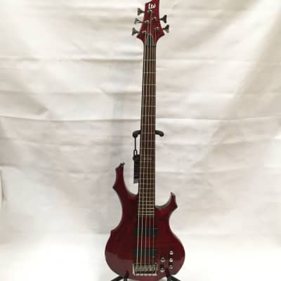 Used LTD F-255 FM Bass Guitar Red image 2