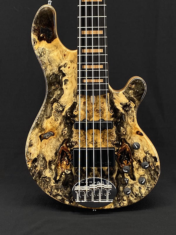 Lakland 55-94 Deluxe 5-String with Buckeye Burl Top and Block Inlays
